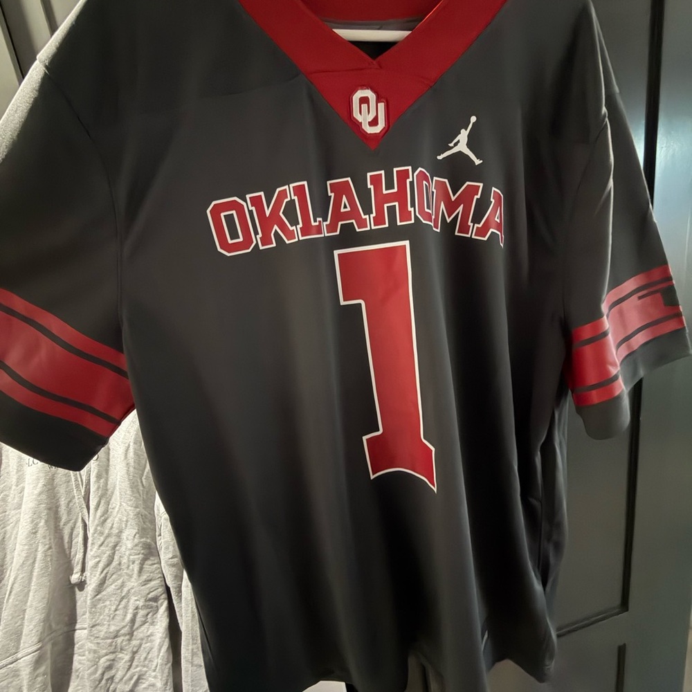 Jordan Gray and Red Oklahoma Jersey